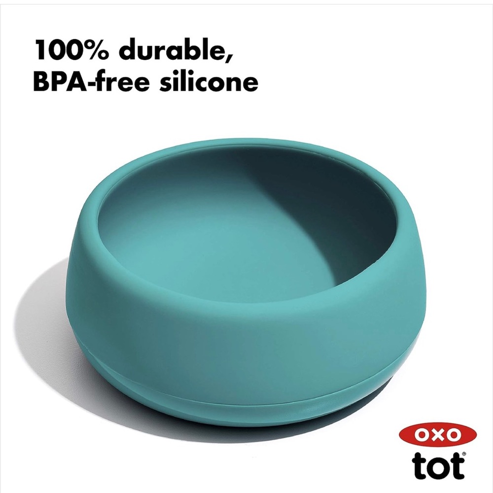 OXO tot Teal silicone bowl - NWT 2.1x5in